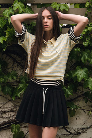 [Piv'vee X TCG] Stripe Tee Holder PK Shirt_YELLOW-a