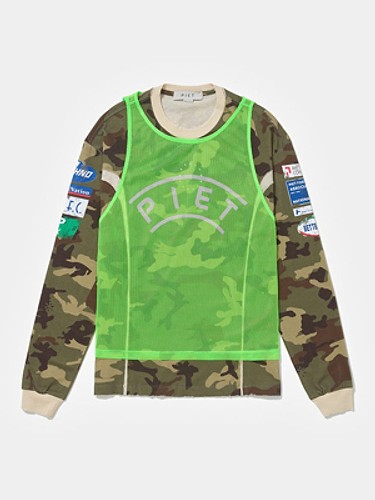 [피에트] Vest Long Sleeve Camo T-shirt-a