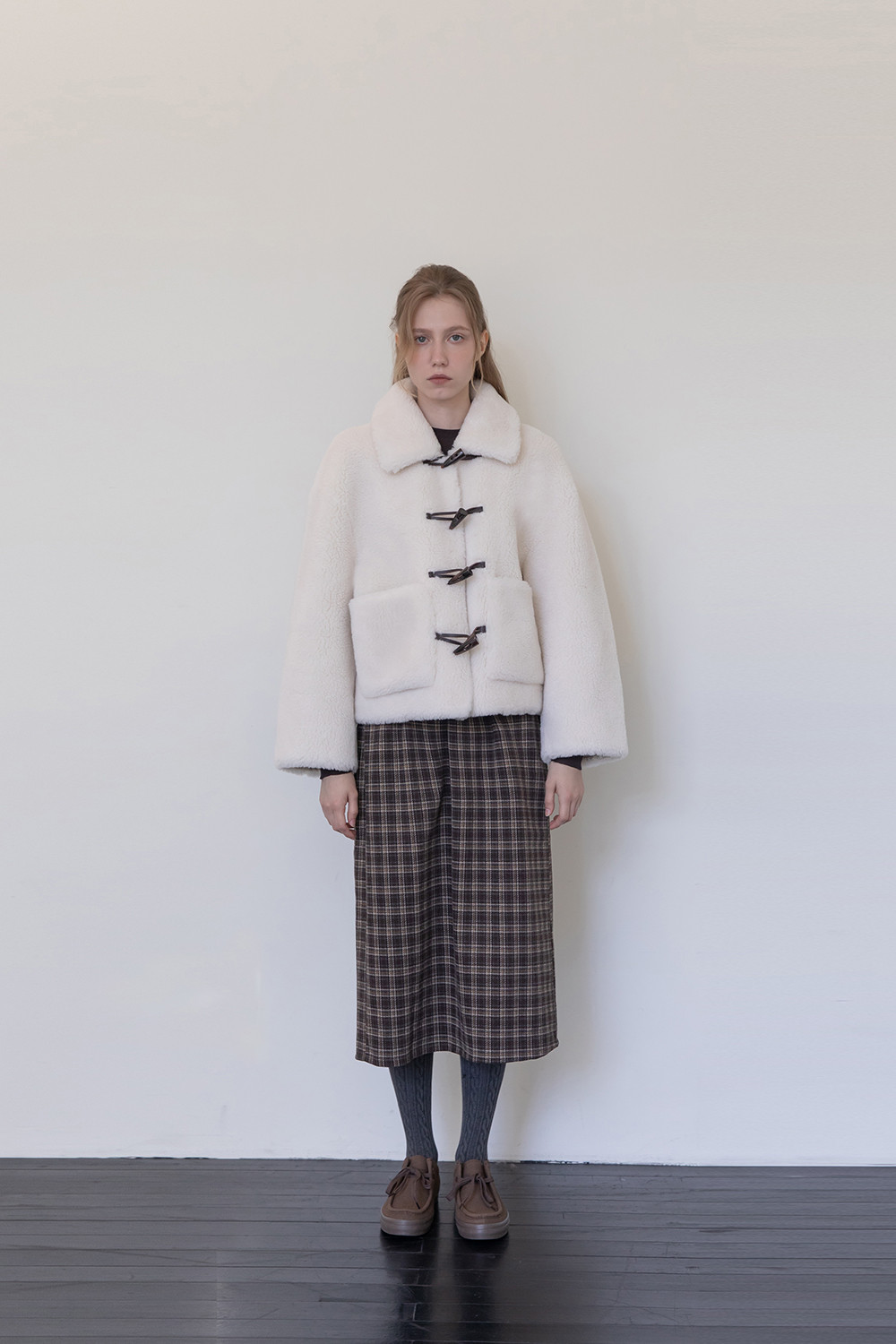 JMARK New York-Lambswool classic duffle jacket - Ivory│삼성